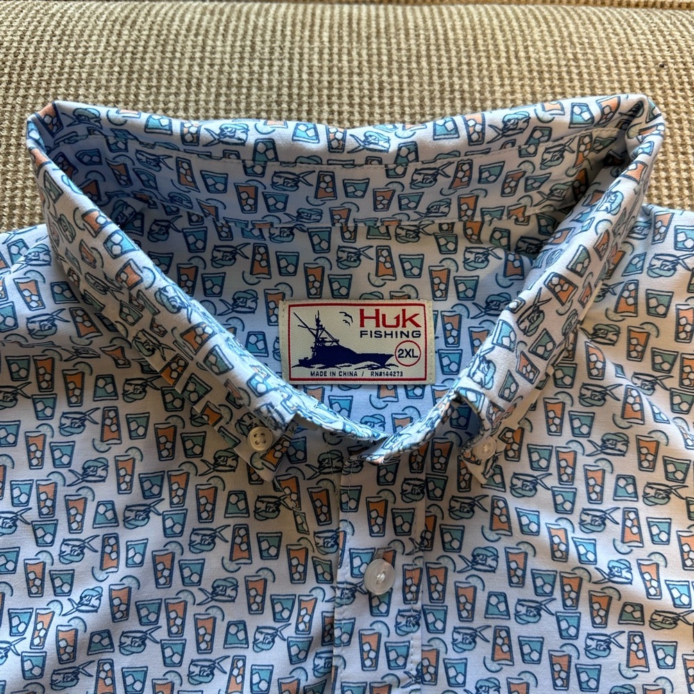 Blue and Orange Men's Shirt